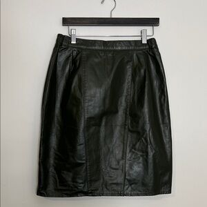 Dark Green Leather Pencil Skirt 100% leather